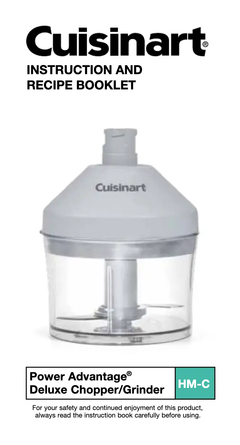Page 1 de la notice Manuel utilisateur Cuisinart Power Advantage HM-C