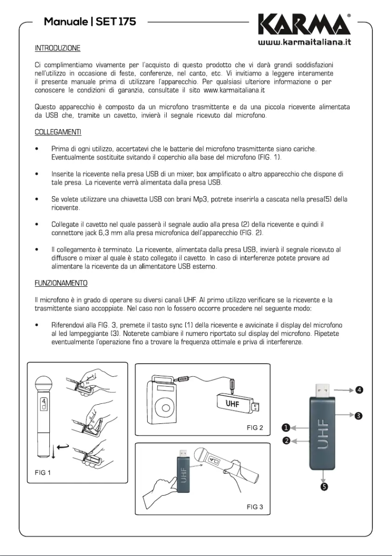 Image de la première page du manuel de l'appareil SET 175