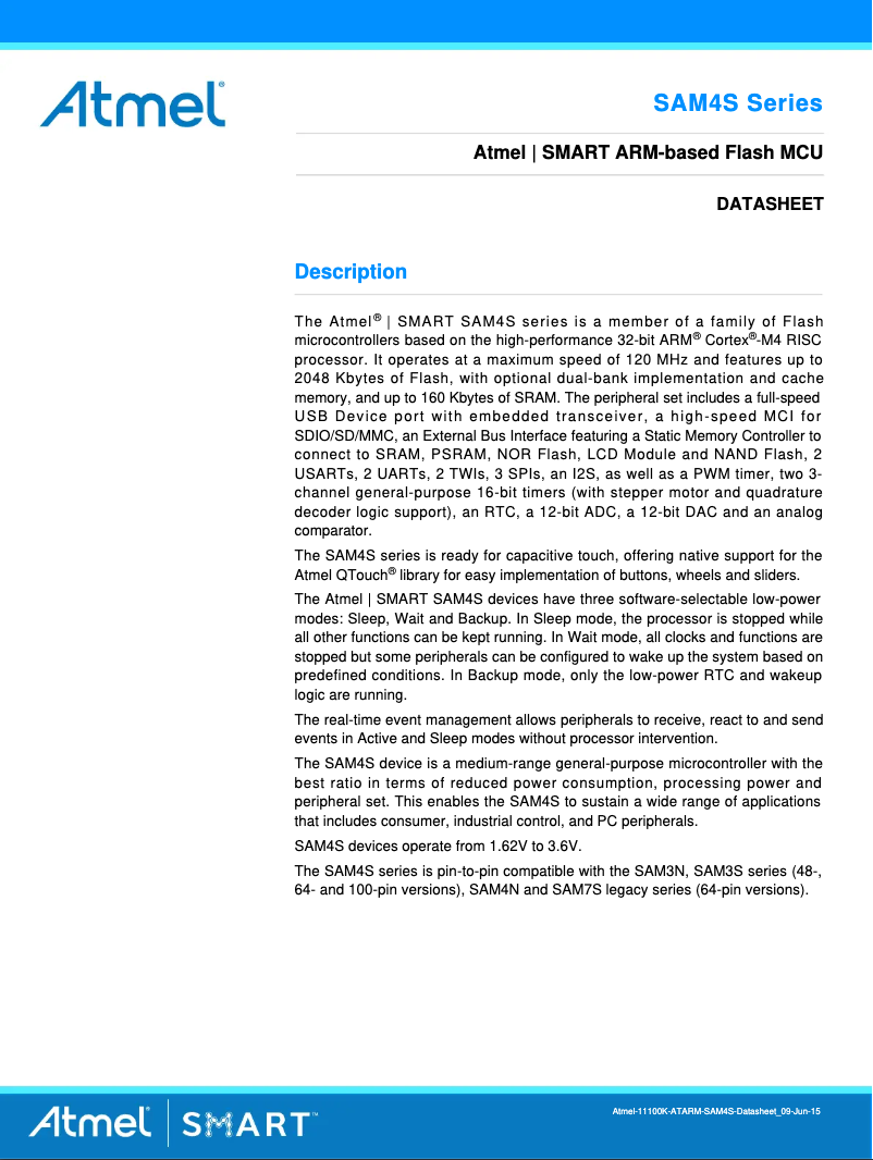 Image de la première page du manuel de l'appareil ATSAM4S16C