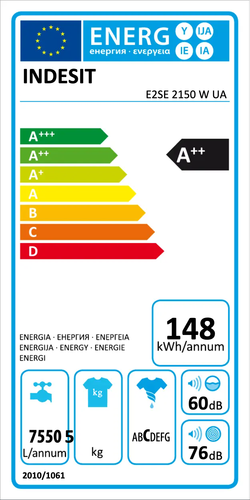 Page n°1 - Manuel utilisateur Indesit E2SE 2150 W UA