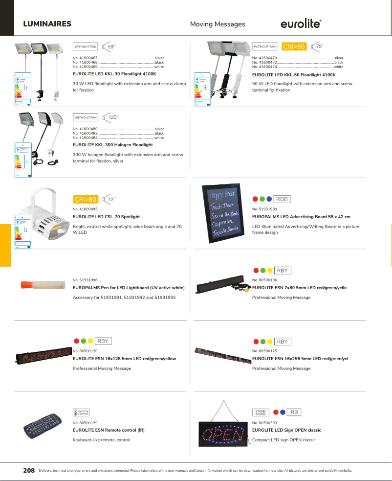 Page 1 de la notice Catalogue Eurolite LED KKL-50