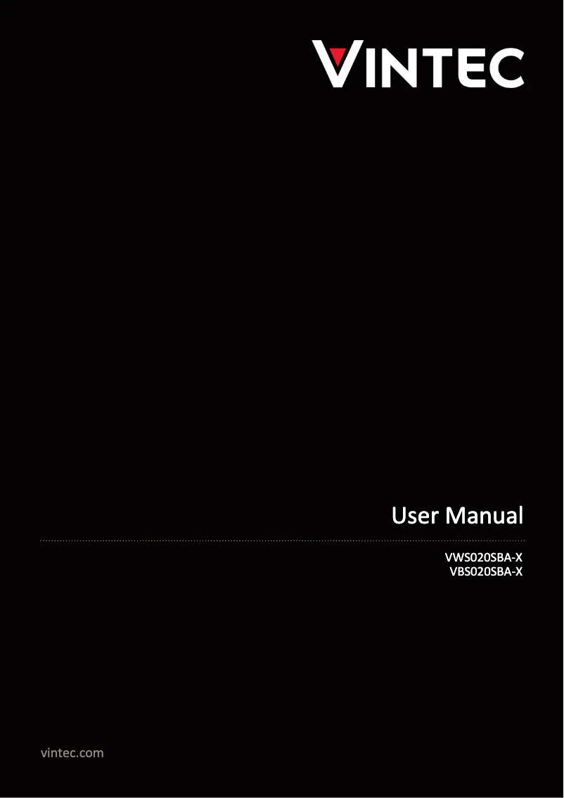 Page 1 de la notice Manuel utilisateur Vintec VBS020SBB