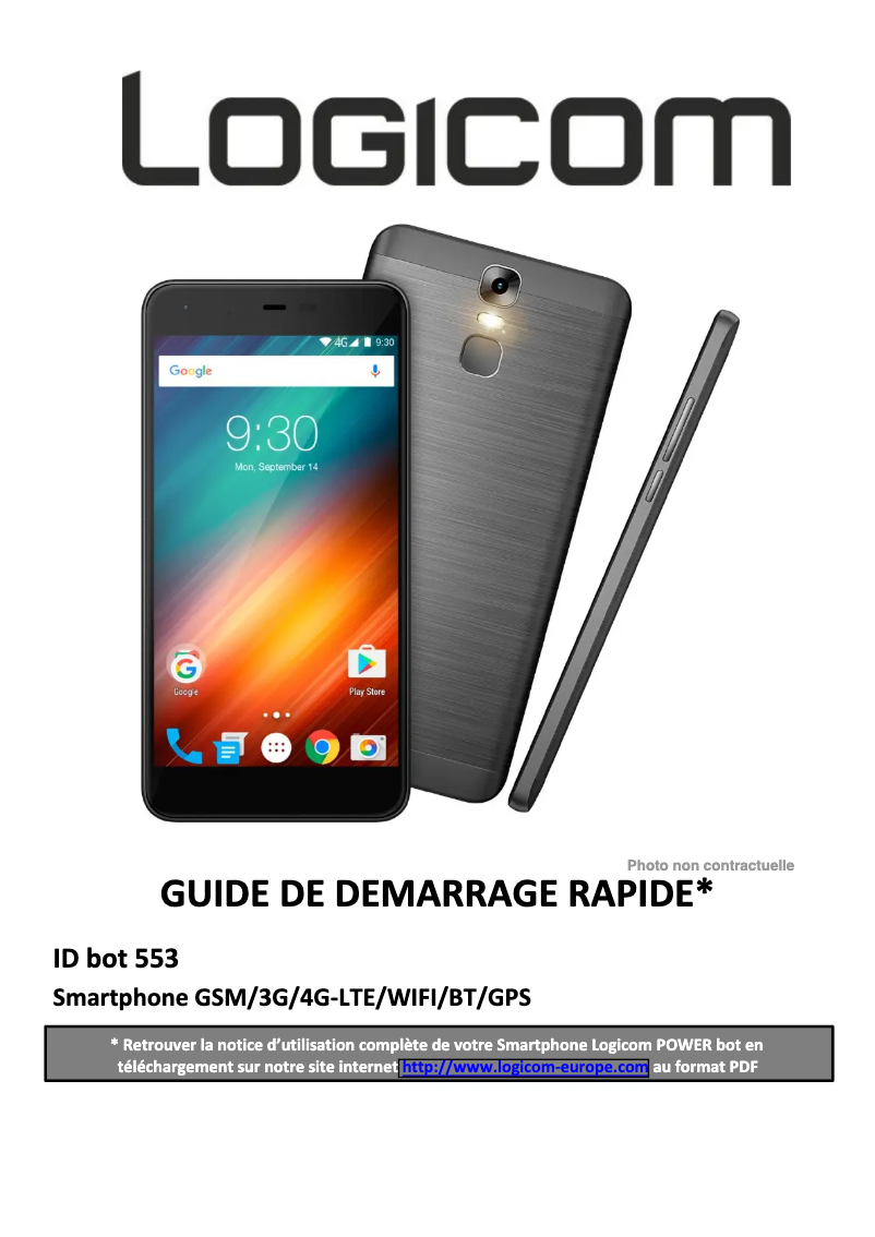 Page n°1 - Manuel utilisateur Logicom ID Bot 553