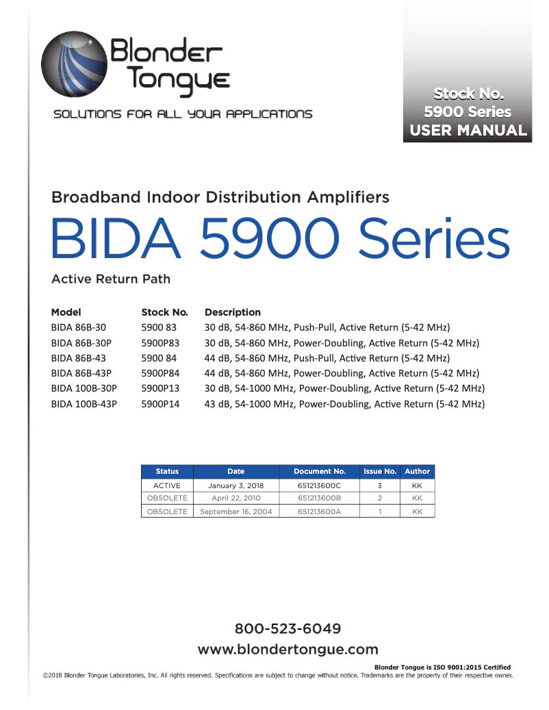 Imagen de la primera página del manual del dispositivo BIDA 86B-30P