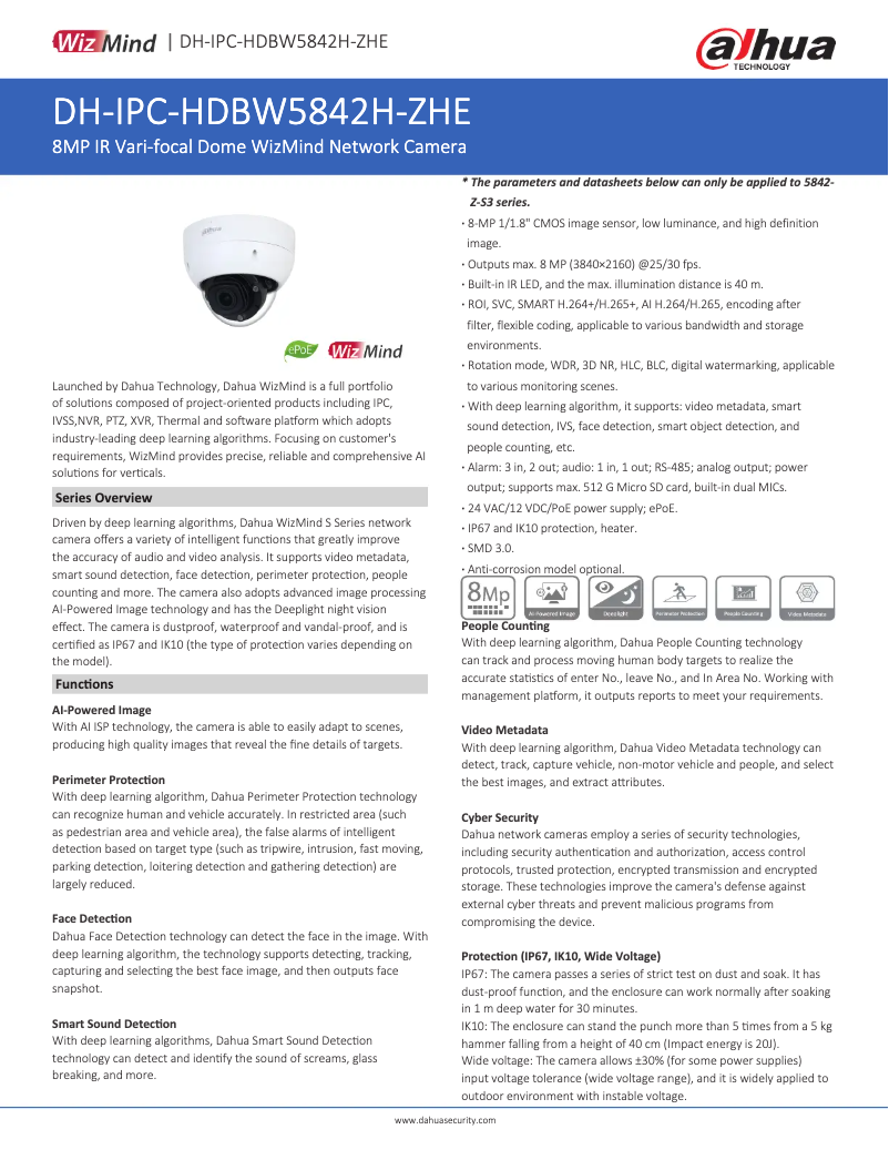 Image de la première page du manuel de l'appareil IPC-HDBW5842H-ZHE