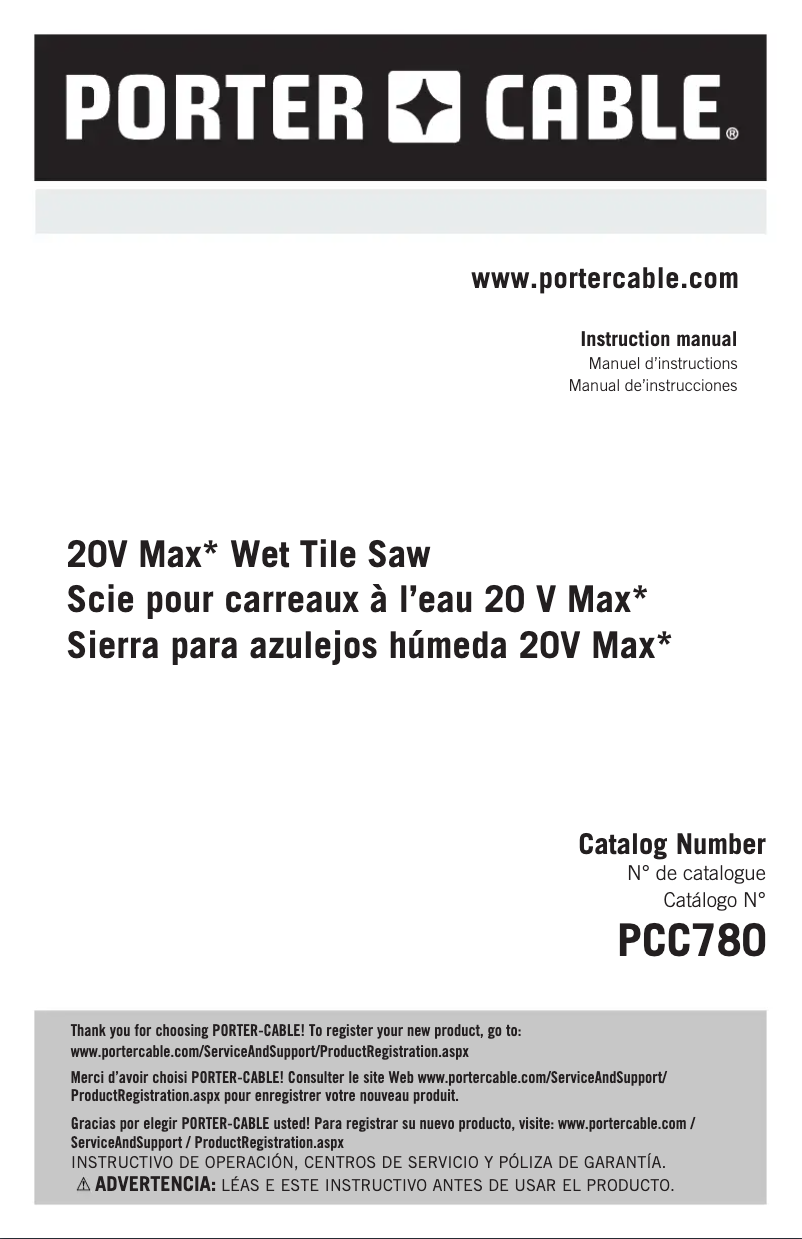 Image de la première page du manuel de l'appareil PCC780
