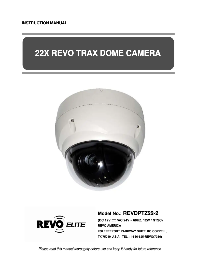 Página 1 del manual Manual de usuario REVO REVDPTZ22-2