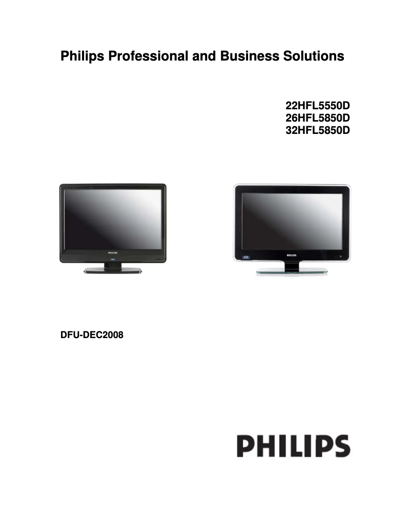 Page 1 de la notice Mode d'emploi Philips 26HFL5850D