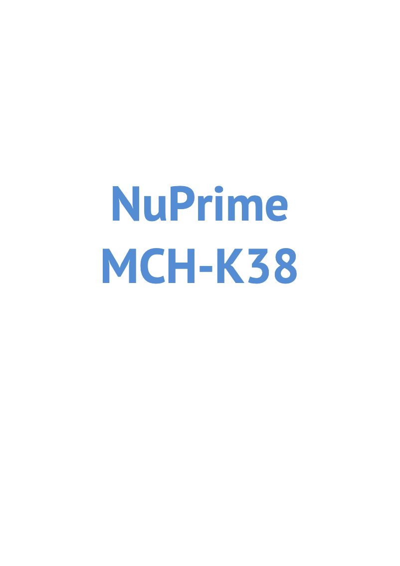 Page n°1 - Manuel utilisateur NuPrime MCH-K38