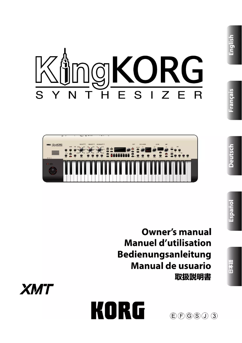 Page n°1 - Manuel utilisateur Korg King Korg