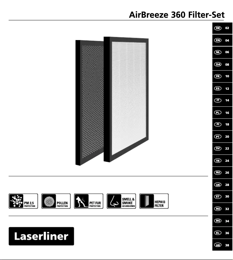 Page n°1 - Manuel utilisateur Laserliner AirBreeze 360 Filter-Set