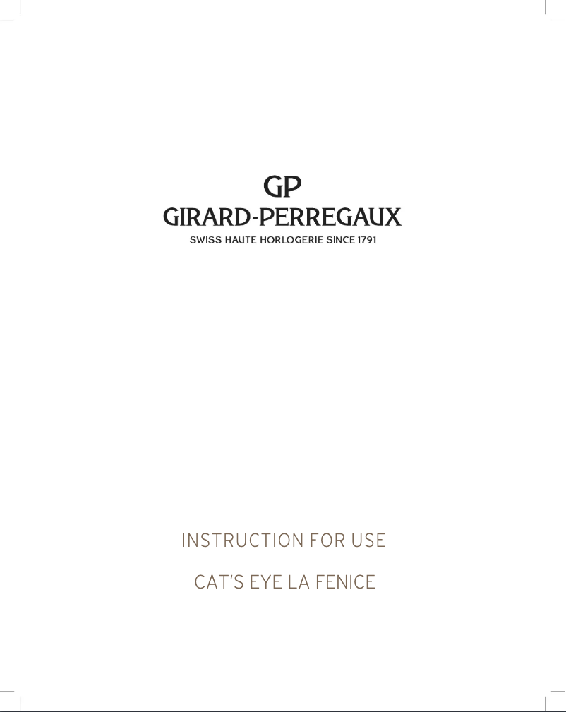 Página 1 del manual Manual de usuario Girard-Perregaux Cats Eye 80494B53P7B1-CK4A