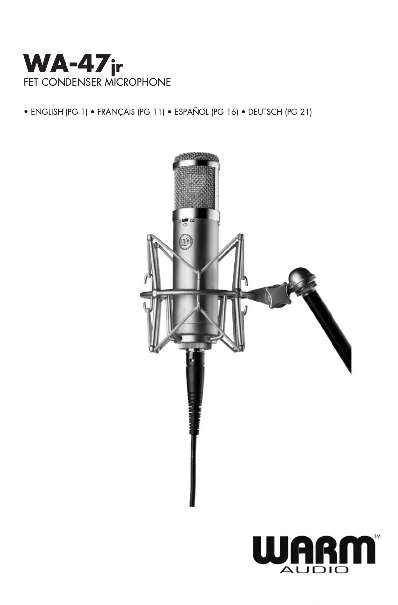 Página 1 del manual Manual de usuario Warm Audio WA-47jr