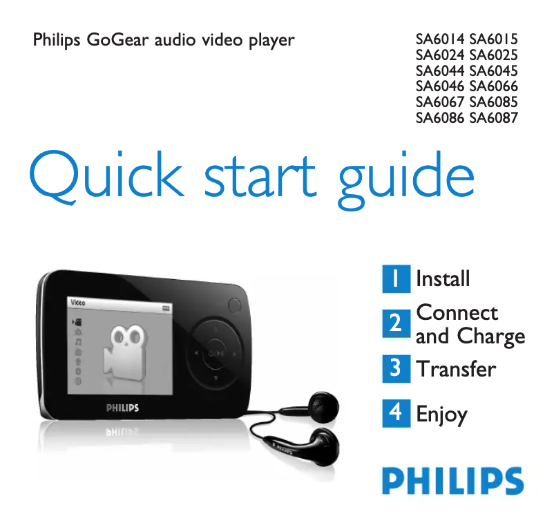 Page n°1 - Guide de démarrage rapide Philips GoGear SA6014