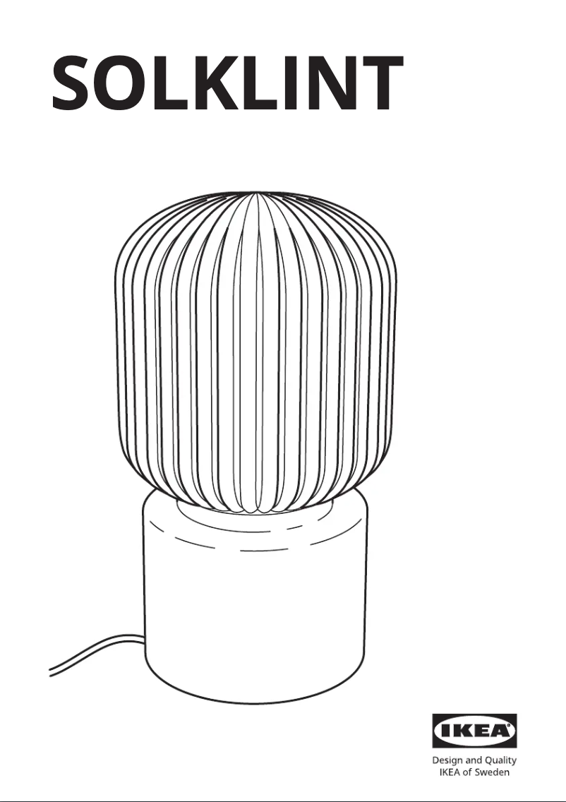 Page 1 de la notice Manuel utilisateur Ikea SOLKLINT 605.367.39