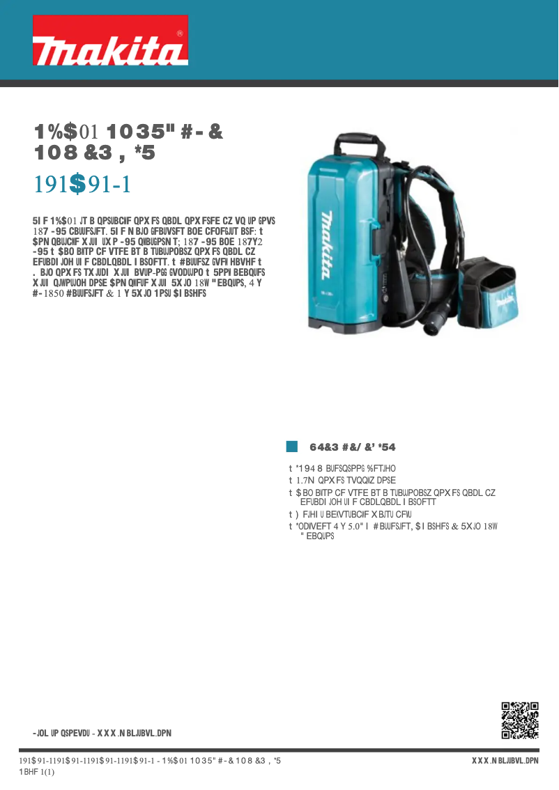 Page 1 de la notice Manuel utilisateur Makita 191C91-1