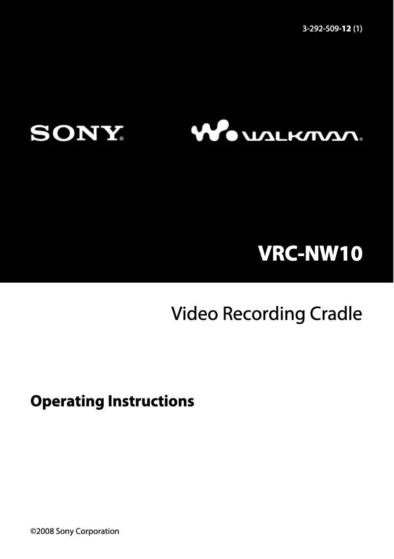 Page n°1 - Manuel utilisateur Sony VRC-NW10