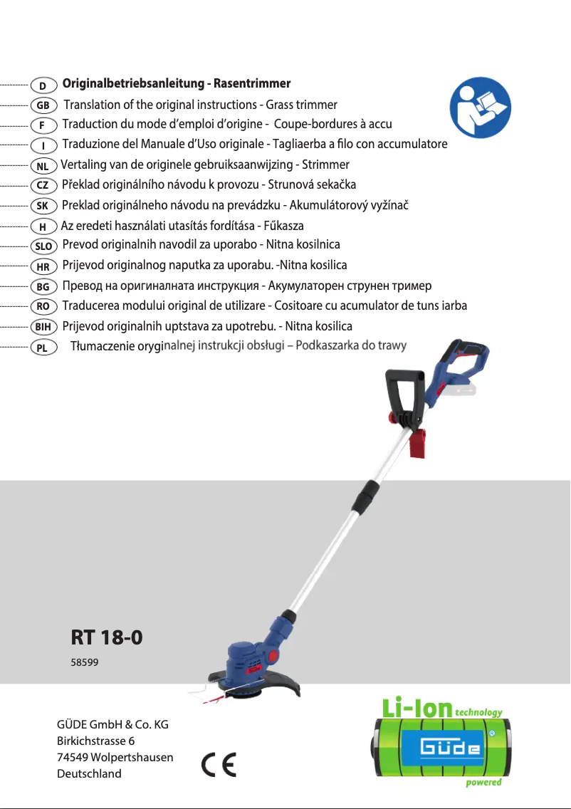 Page n°1 - Manuel utilisateur Güde RT 18-201-05