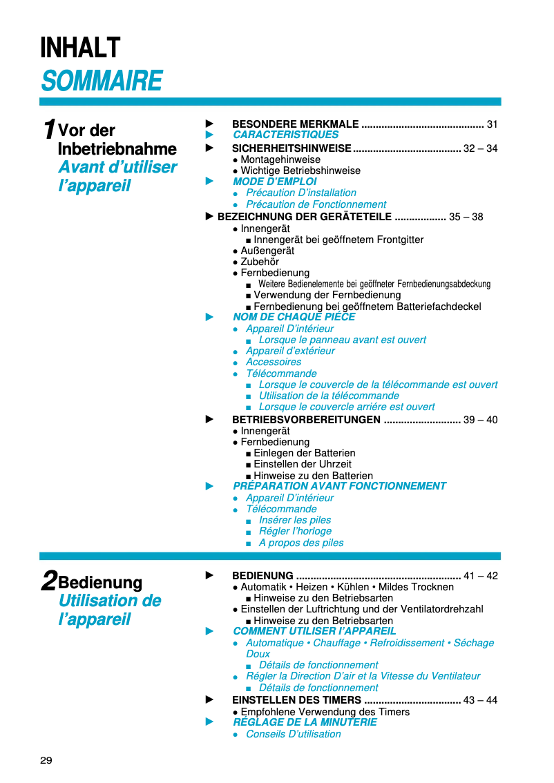 Page n°1 - Manuel utilisateur Panasonic CU-A125KE