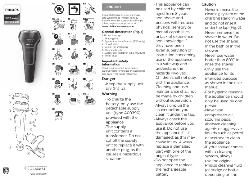 Page n°1 - Manuel utilisateur Philips 100 Series S100
