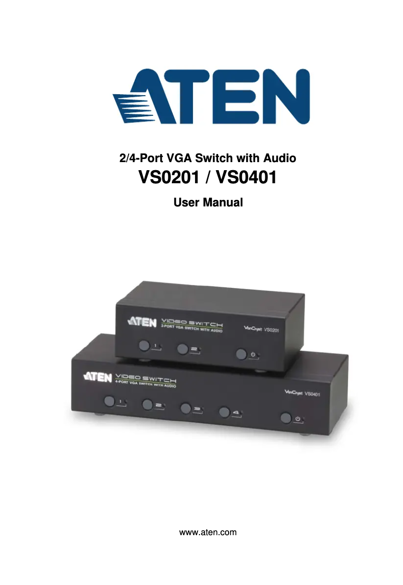 Page 1 de la notice Manuel utilisateur ATen VS0401