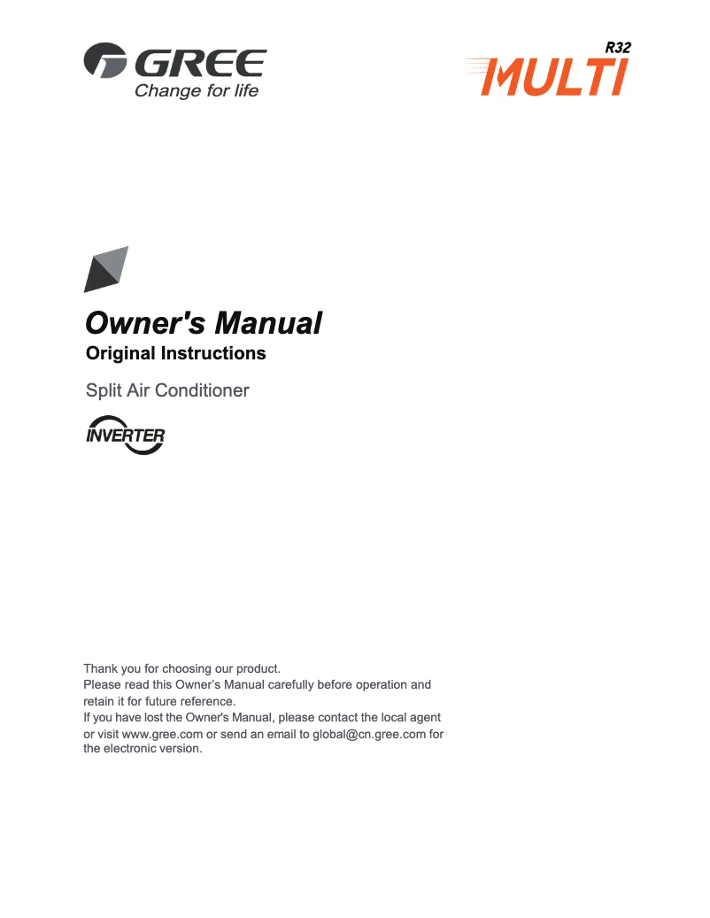 Página 1 del manual Manual de usuario Gree MUL30HP230V1R32AO