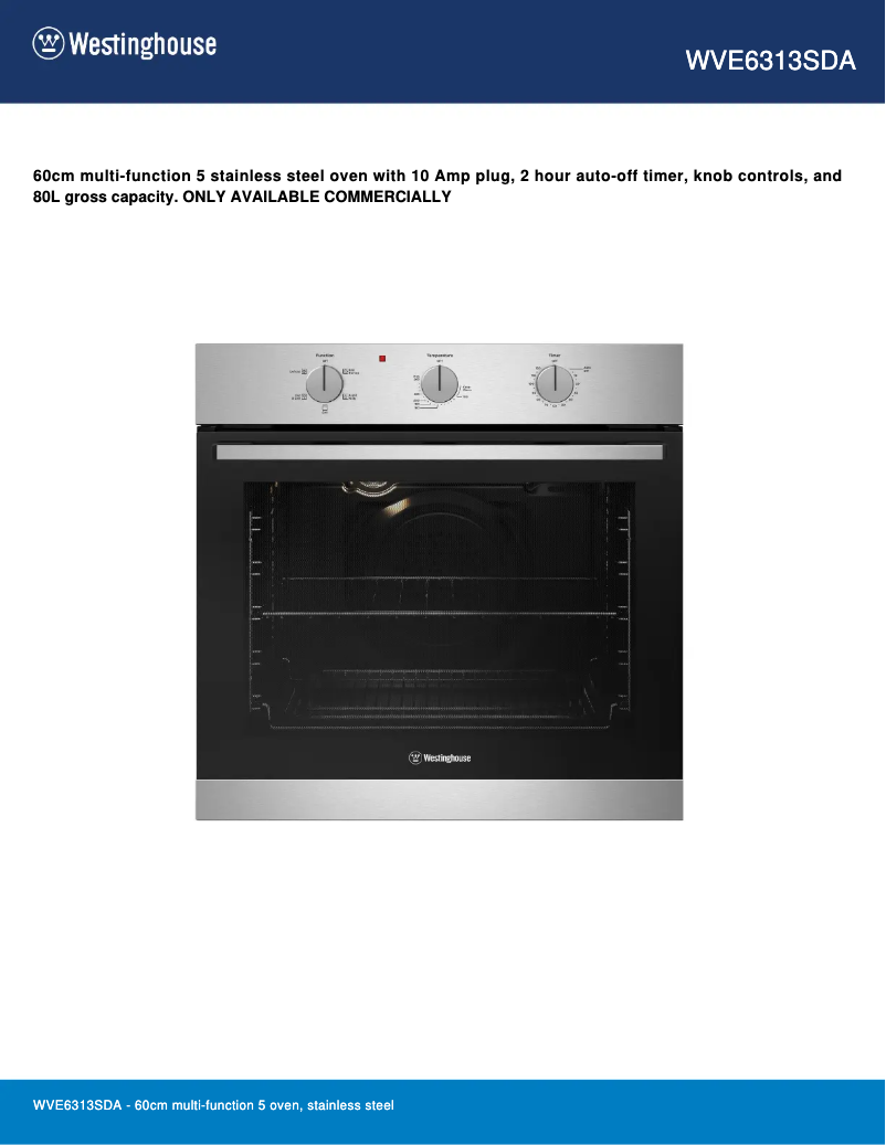 Image de la première page du manuel de l'appareil WVE6313SDA