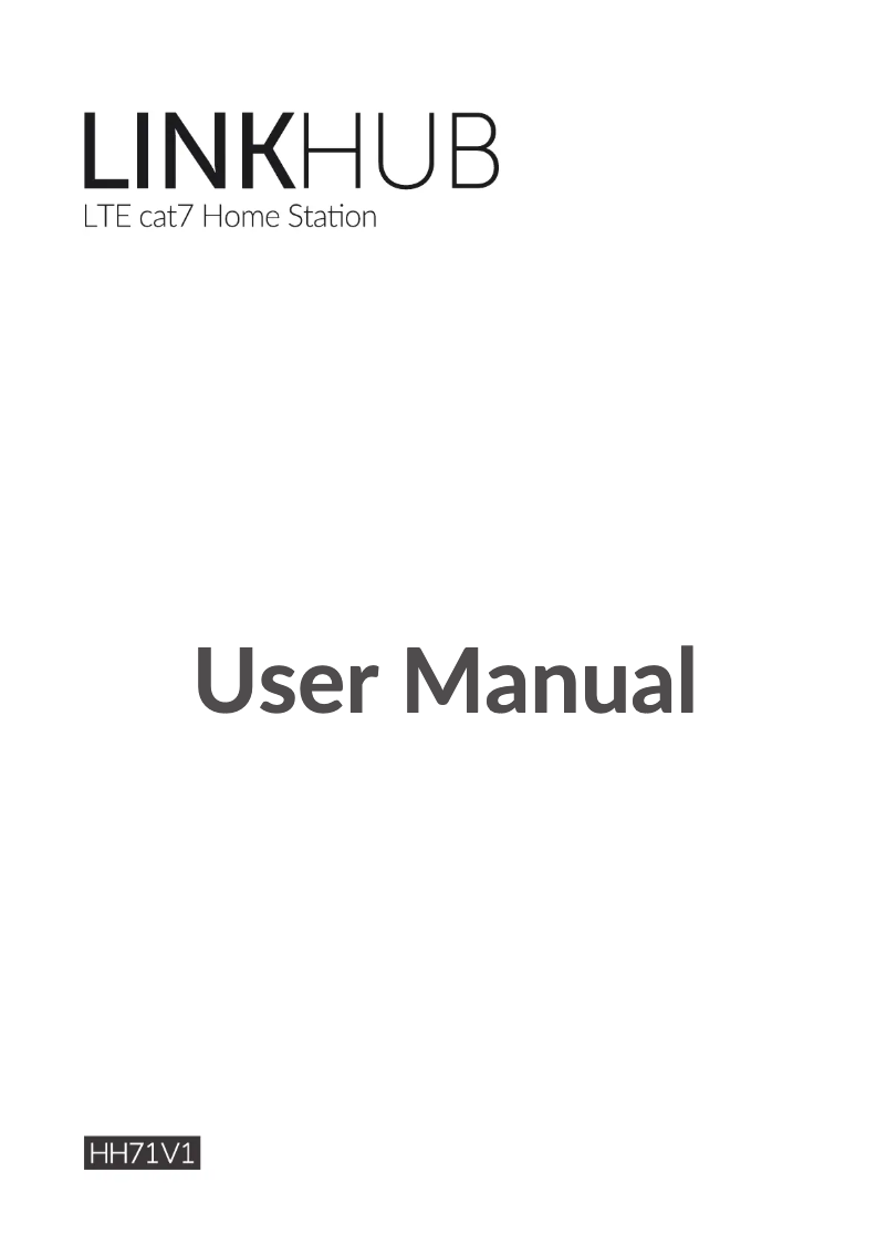 Page n°1 - Manuel utilisateur Alcatel LinkHub HH71