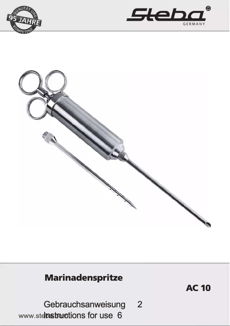 Page 1 de la notice Manuel utilisateur Steba AC 10