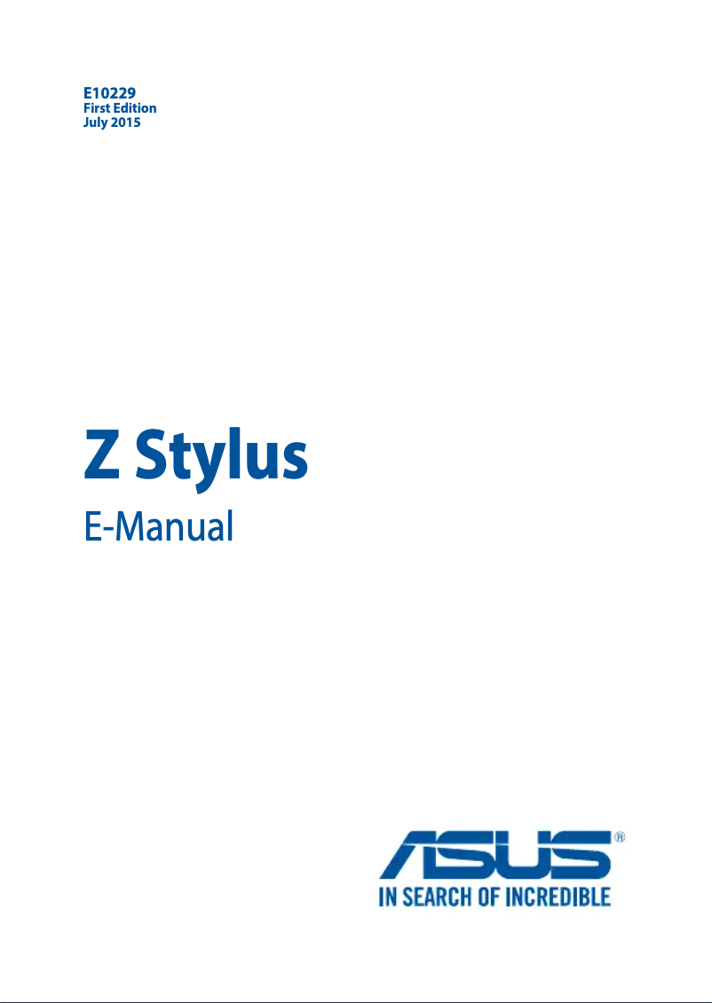 Page 1 de la notice Manuel utilisateur Asus Z Stylus