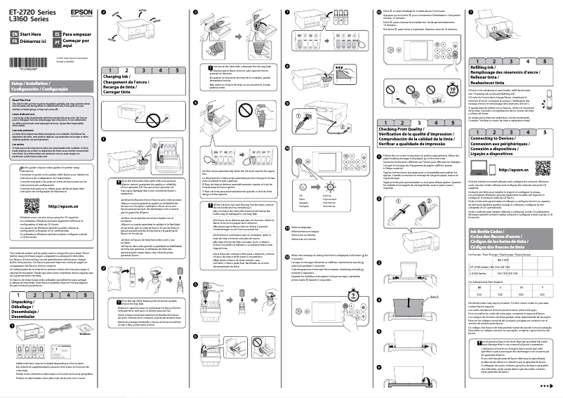 Page n°1 - Guide d'installation Epson EcoTank ET-2721