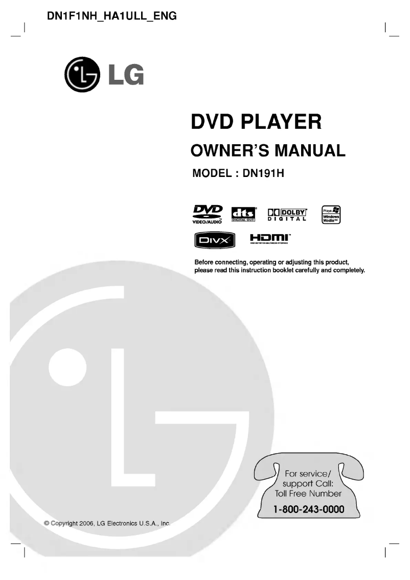 Page n°1 - Manuel utilisateur LG DN191H