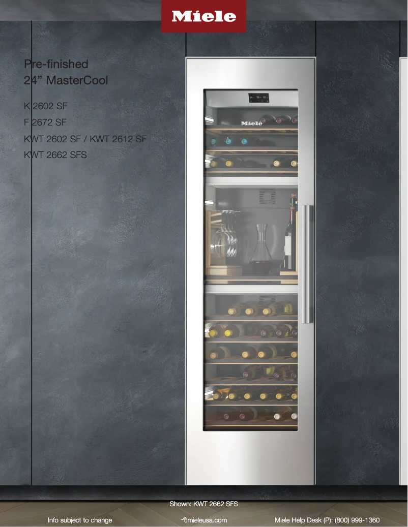 Page 1 de la notice Fiche technique Miele KWT 2602 SF