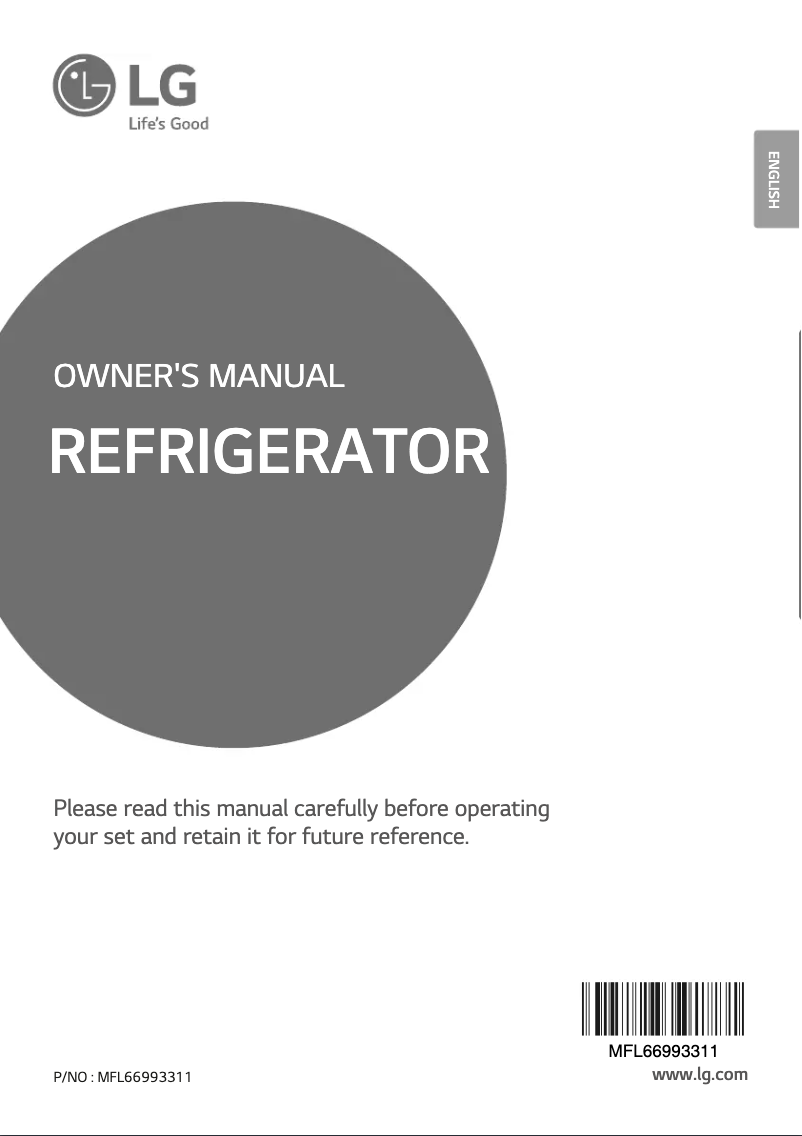 Page 1 de la notice Manuel utilisateur LG GL-E201APDB