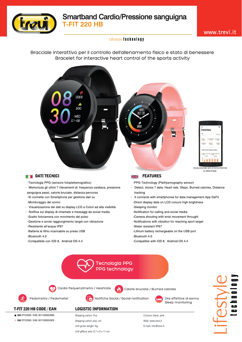 Page 1 de la notice Manuel utilisateur Trevi T-Fit 220 HB