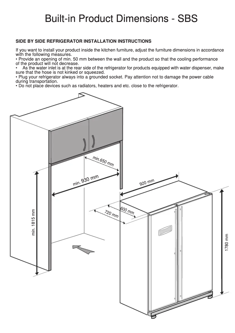 Page 1 de la notice Dessin technique Cylinda KFS6180NEBIE