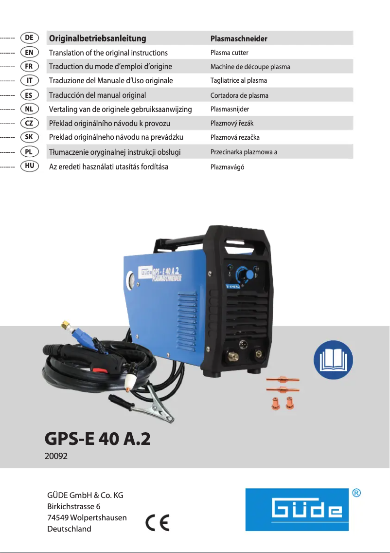 Page 1 de la notice Manuel utilisateur Güde GPS-E 40 A.2