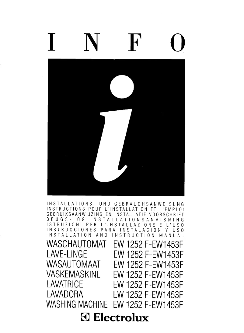 Image de la première page du manuel de l'appareil EW1252F