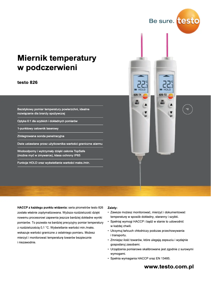 Page 1 de la notice Brochure Testo 826-T2