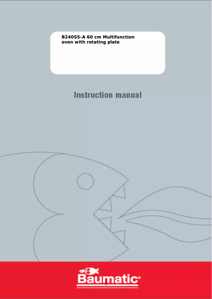Page 1 de la notice Manuel utilisateur Baumatic B240SS-A