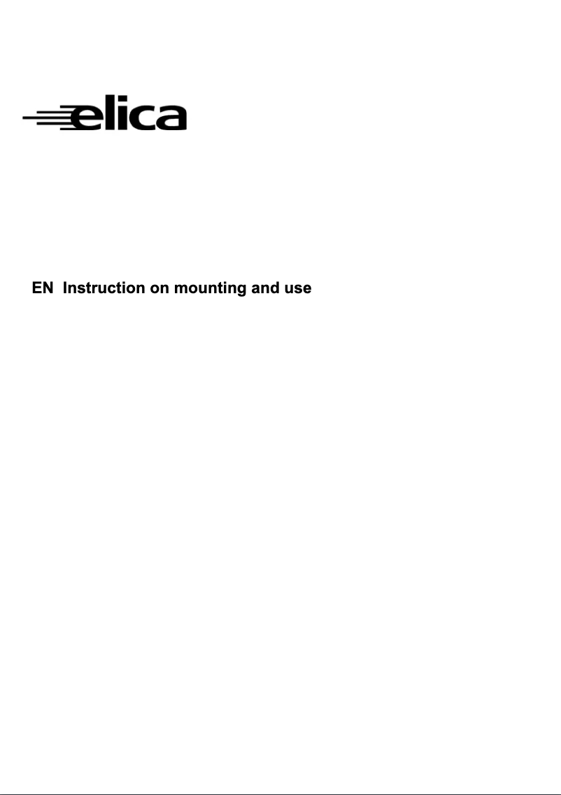 Page n°1 - Manuel utilisateur Elica Elegance