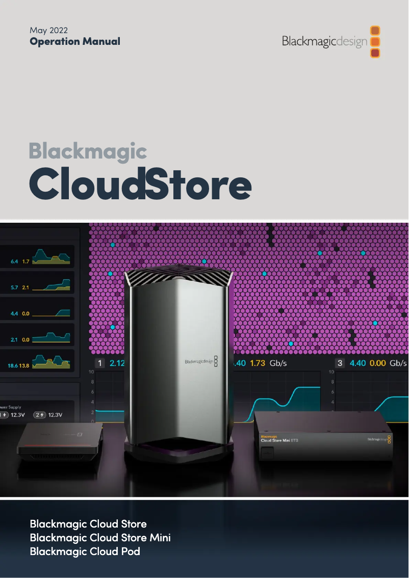 Page 1 de la notice Manuel utilisateur Blackmagic Design Cloud Store