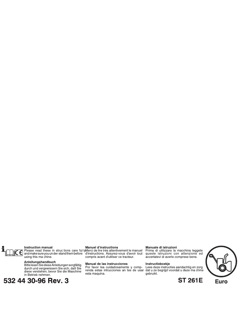 Page 1 de la notice Manuel utilisateur Husqvarna ST 261E