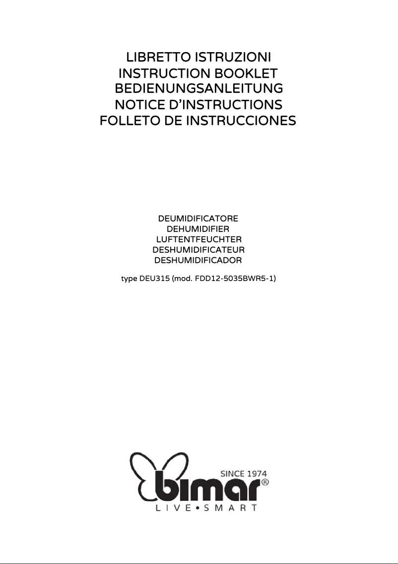 Page n°1 - Manuel utilisateur Bimar DEU315