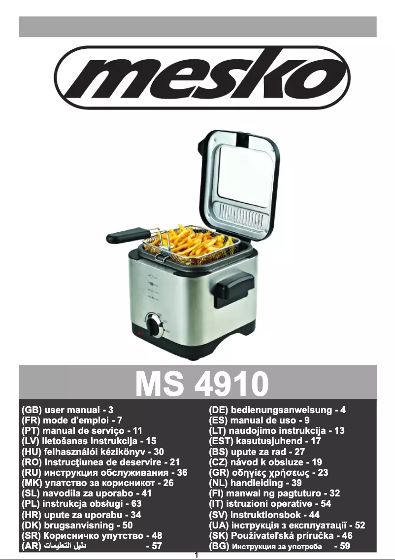 Page n°1 - Manuel utilisateur Mesko MS 4910