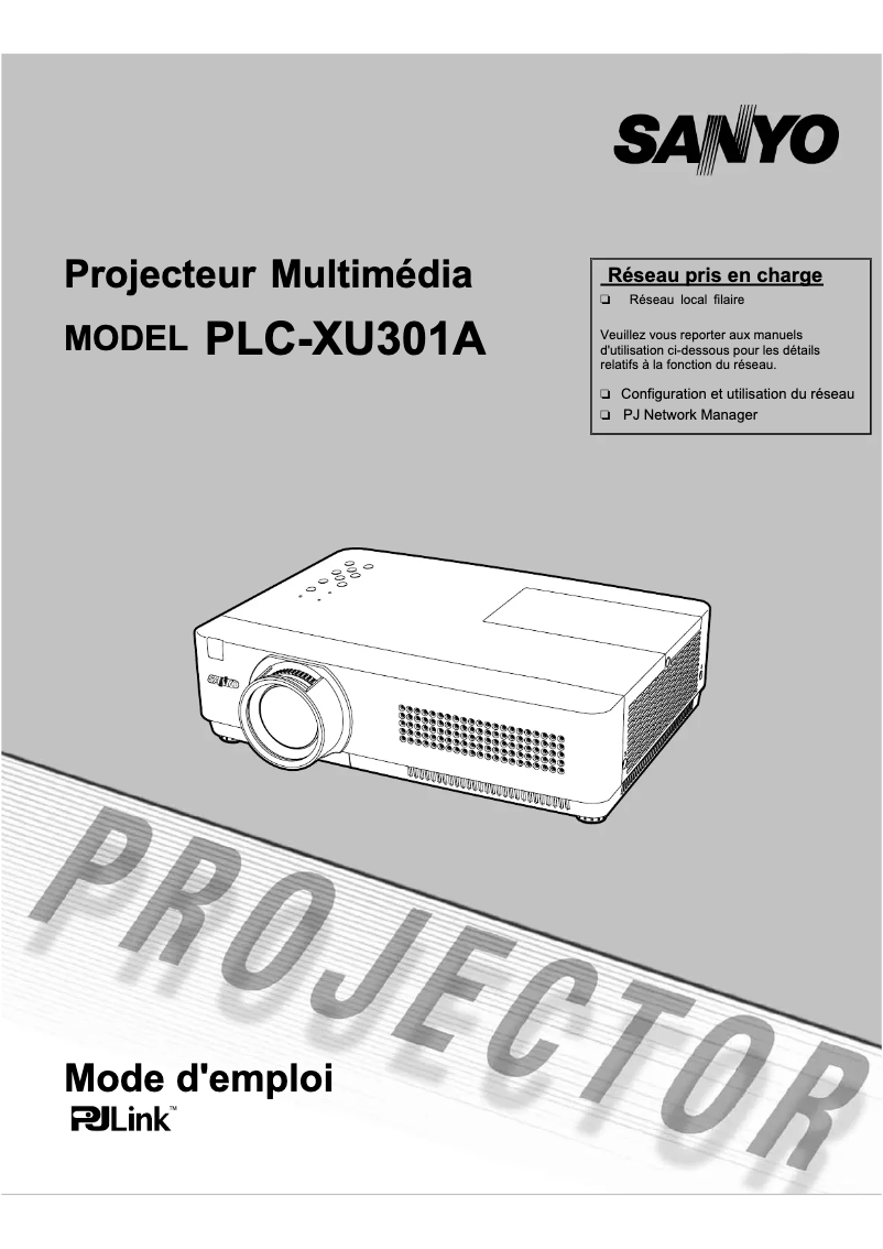 Image de la première page du manuel de l'appareil PLC-XU301A