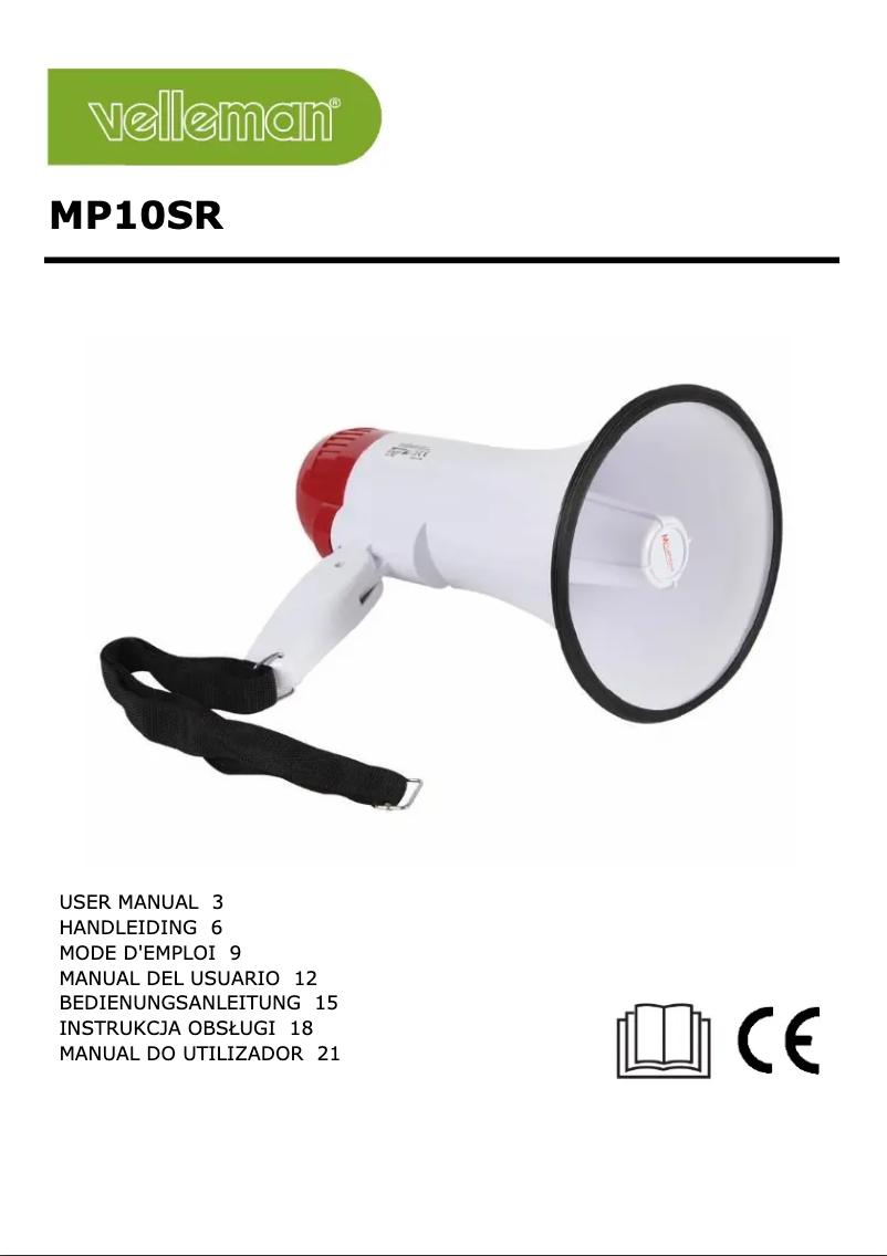 Page 1 de la notice Manuel utilisateur Velleman MP10SR