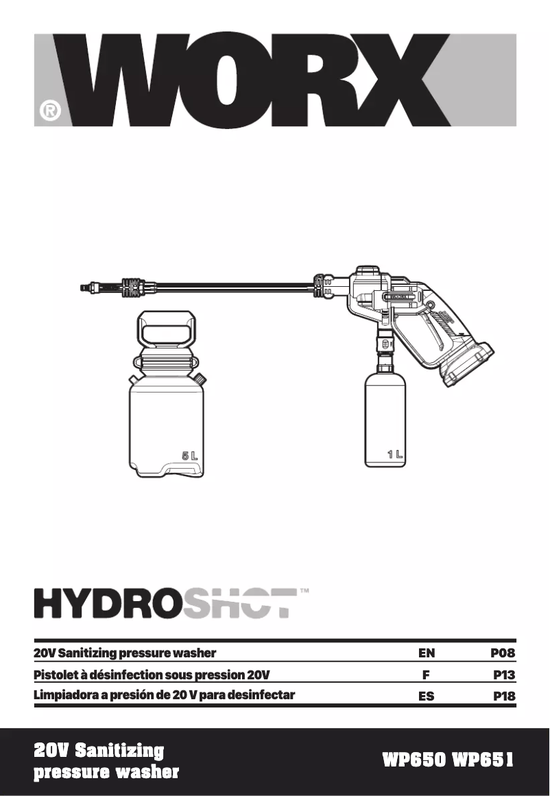 Page 1 de la notice Manuel utilisateur Worx WP651
