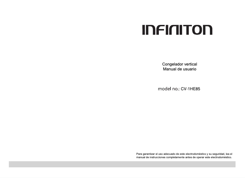 Page n°1 - Manuel utilisateur Infiniton CV-1HE85