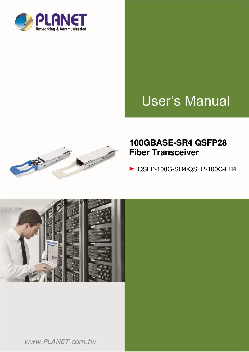 Image de la première page du manuel de l'appareil QSFP-100G-LR4